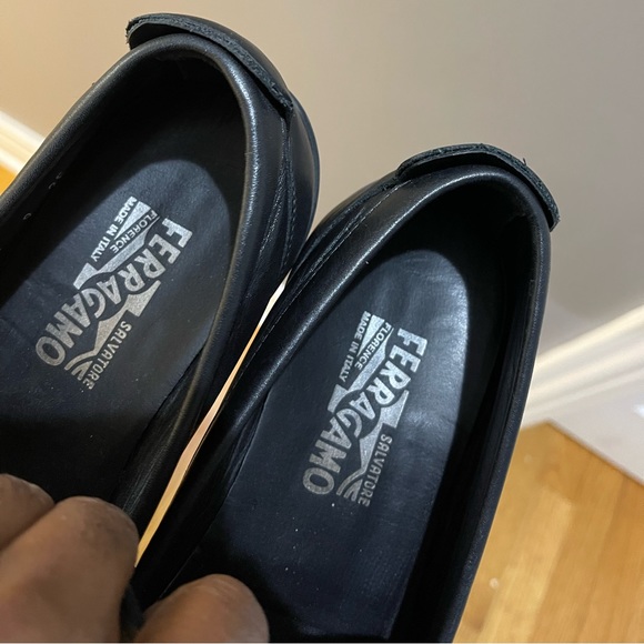 Salvatore Ferragamo Black Loafers Sz 9 EE - Picture 7 of 13